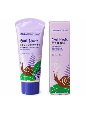 Global Beauty Care Snail Mucin Gel Cleanser + Eye Serum Skincare Set
